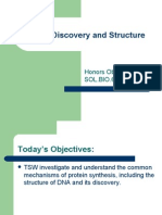 DNA's Discovery and Structure: Honors Objectives SOL - BIO.6f