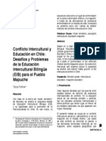 Conflicto intercultural y educación en Chile, desafíos y problemas de la educación intercultura bilingue para el pueblo mapuche