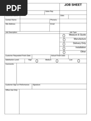 Job Sheet