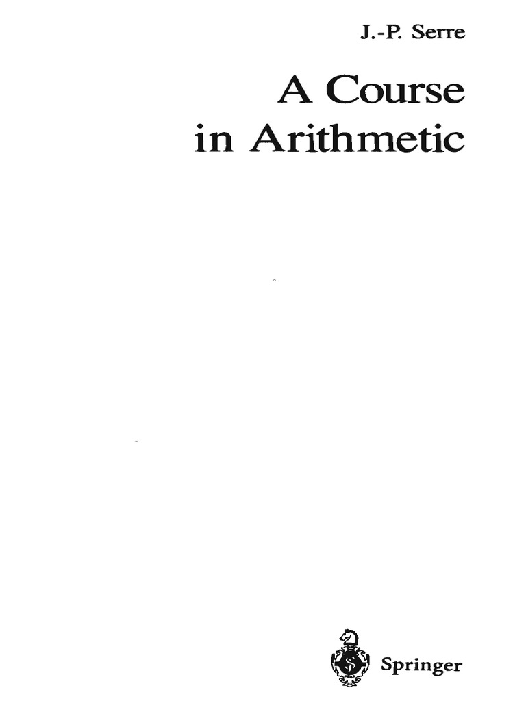A Course in Arithmetic JP Serre PDF