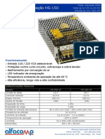 Fonte de alimentação 150W 12V ou 24V