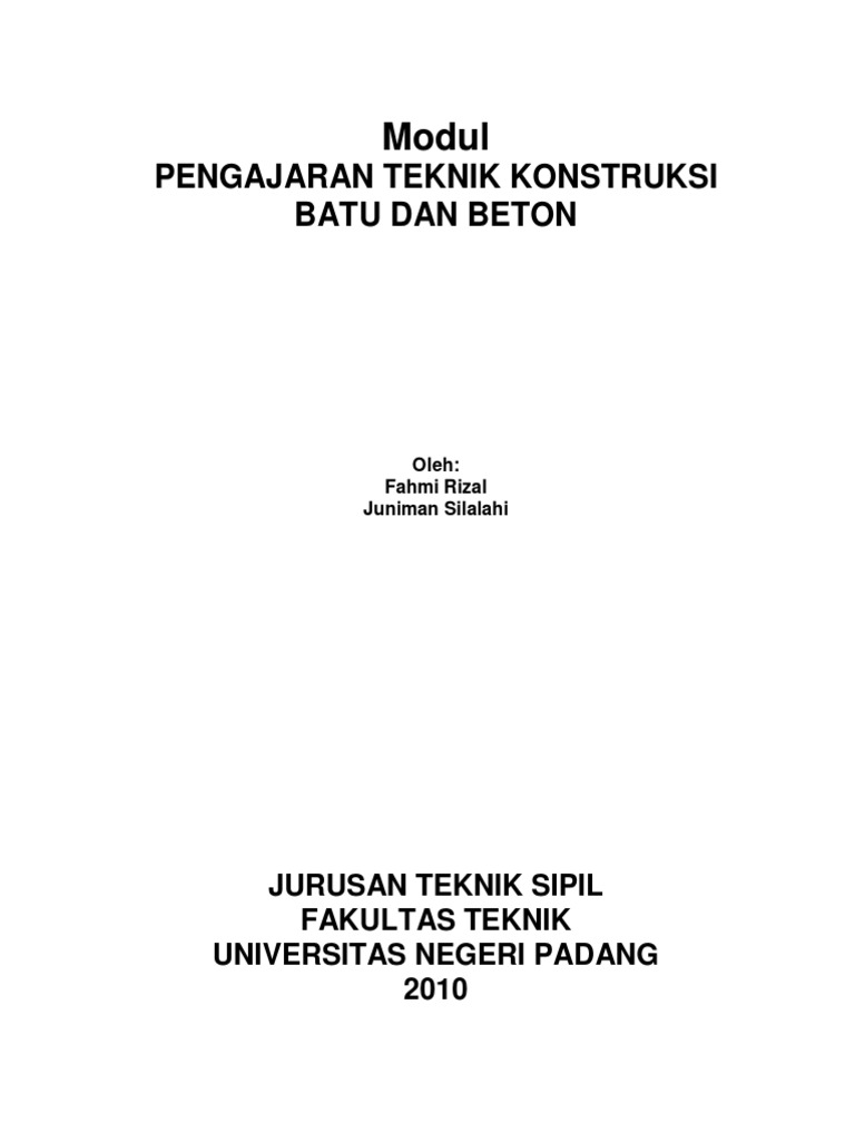 Modul Teknik Konstruksi Batu Dan Beton