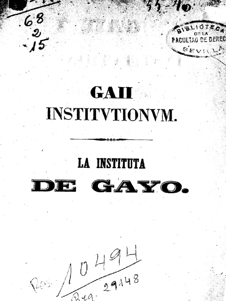 Gayo Cayo La Instituta de Gayo 1845 | PDF | Roma antigua | Esclavitud