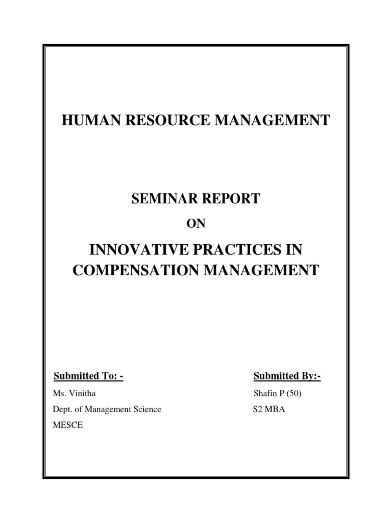 Innovative Practices in Compensation Management Report | PDF ...