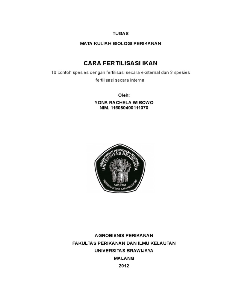 Contoh Ikan Fertilisasi Internal Dan Eksternal