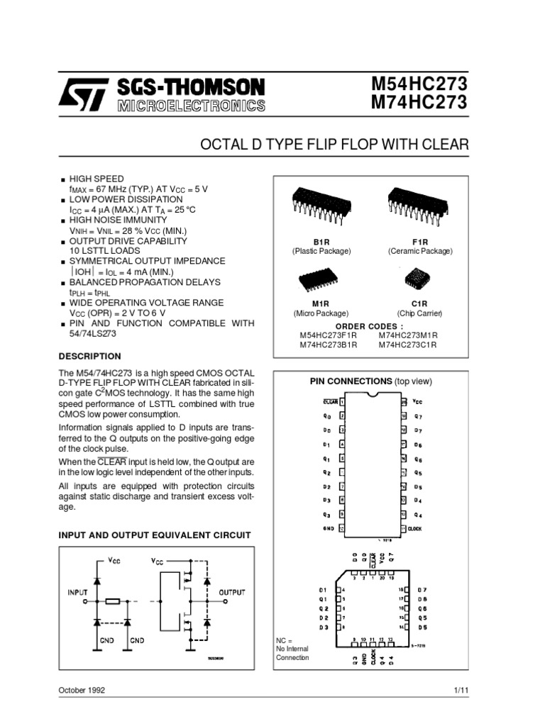 hc273 PDF | Download Free PDF | Cmos | Electronic Design