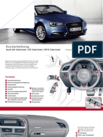 Audi A5, S5, RS 5 Cabriolet Models Kurzanleitung Owner's Manual (Germany, 2013)