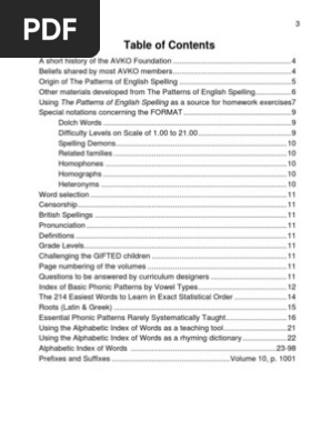 Index For The Patterns Of English Spelling Volumes 1 10 - 