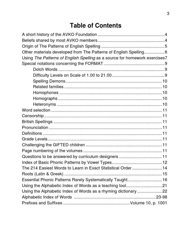 Index For The Patterns of English Spelling Volumes 1-10 | PDF | English  Language | Linguistics