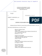 Plaintiffs: Certificate Regarding Discovery