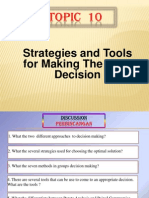 Topic 10: Strategies and Tools For Making The Final Decision