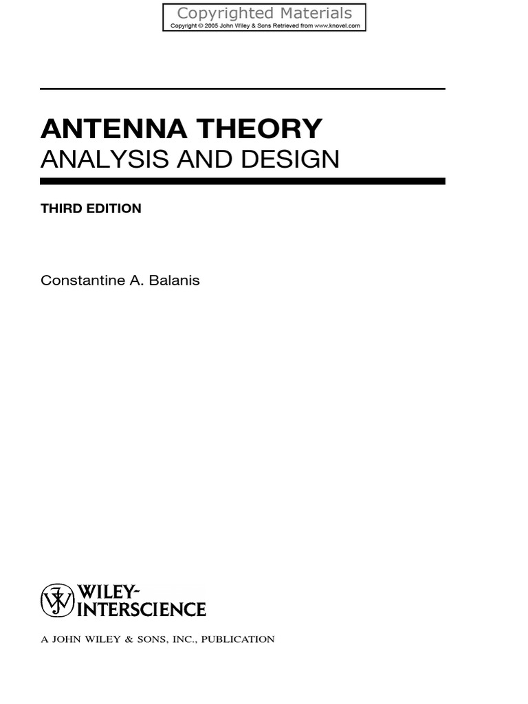Antenna Theory: Analysis and Design | PDF
