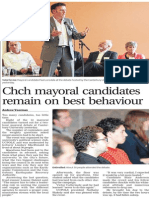 Chch mayoral candidates remain on best behaviour (The Press; 2013.10.04)