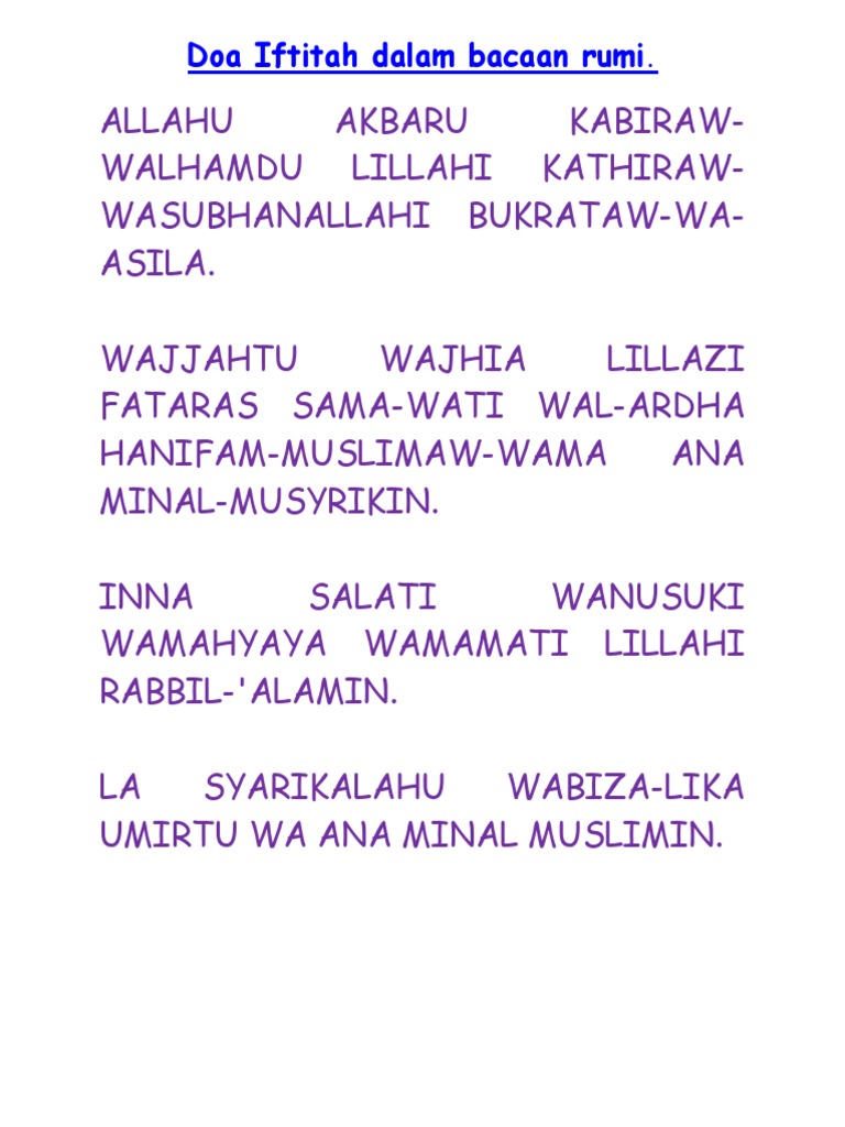 Doa Iftitah Pdf