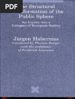 Jűrgen Habermas The Structural Transformation of The Public Sphere 1989