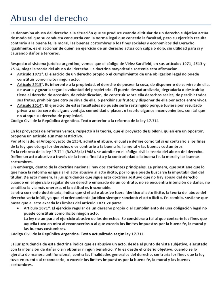 Abuso Del Derecho | PDF | Justicia | Crimen y violencia