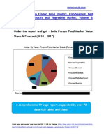 India Frozen Food (Poultry, Fish/Seafood, Red Meat, Dessert, Snacks and Vegetable) Market, Volume & Forecast To 2017