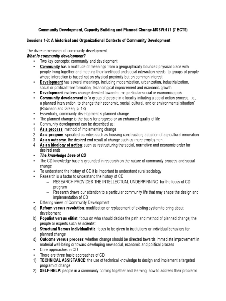Community Development | PDF | Social Capital | Community