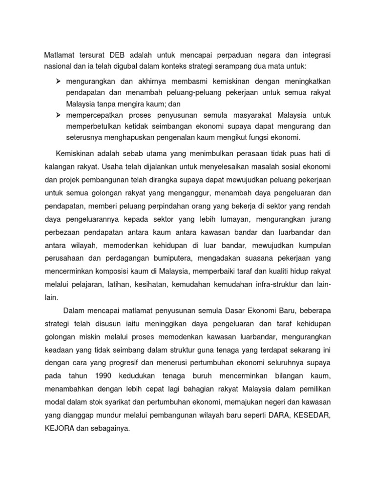 Matlamat Deb (Tugasan Oll Etnik) | PDF