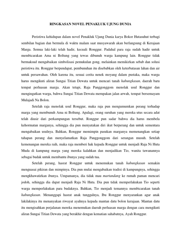 novel penakluk ujung dunia karya bokor hutasuhut