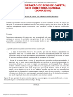 EXPORTAÇÃO DE BENS DE CAPITAL SEM COBERTURA CAMBIAL (DONATIVO)