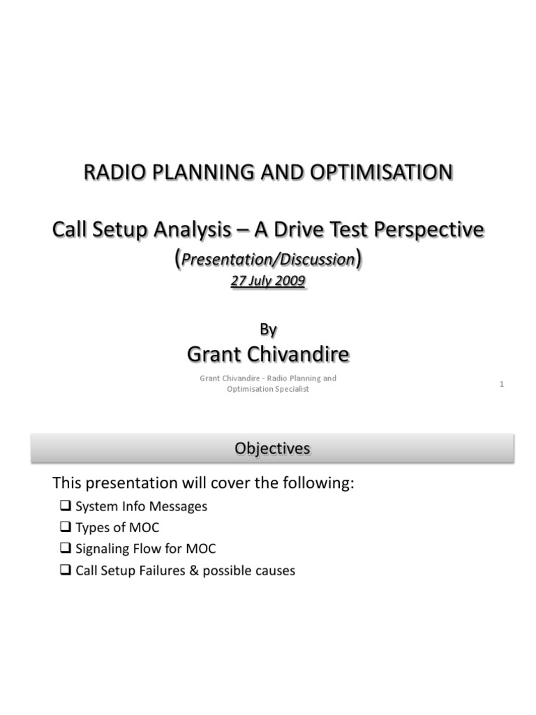 Radio Call Setup Analysis Overview | PDF | Electronics | Information ...