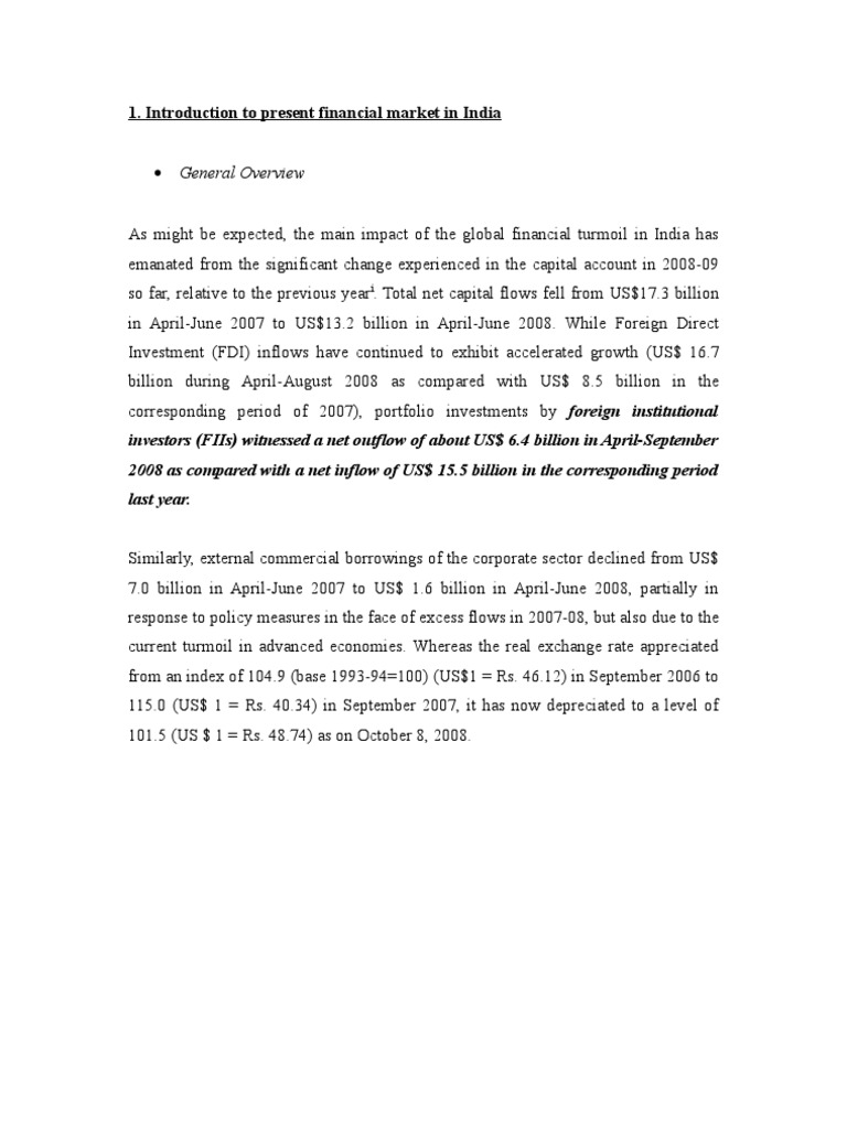 Impact On Indian Financial Markets | PDF | Interbank Lending Market ...