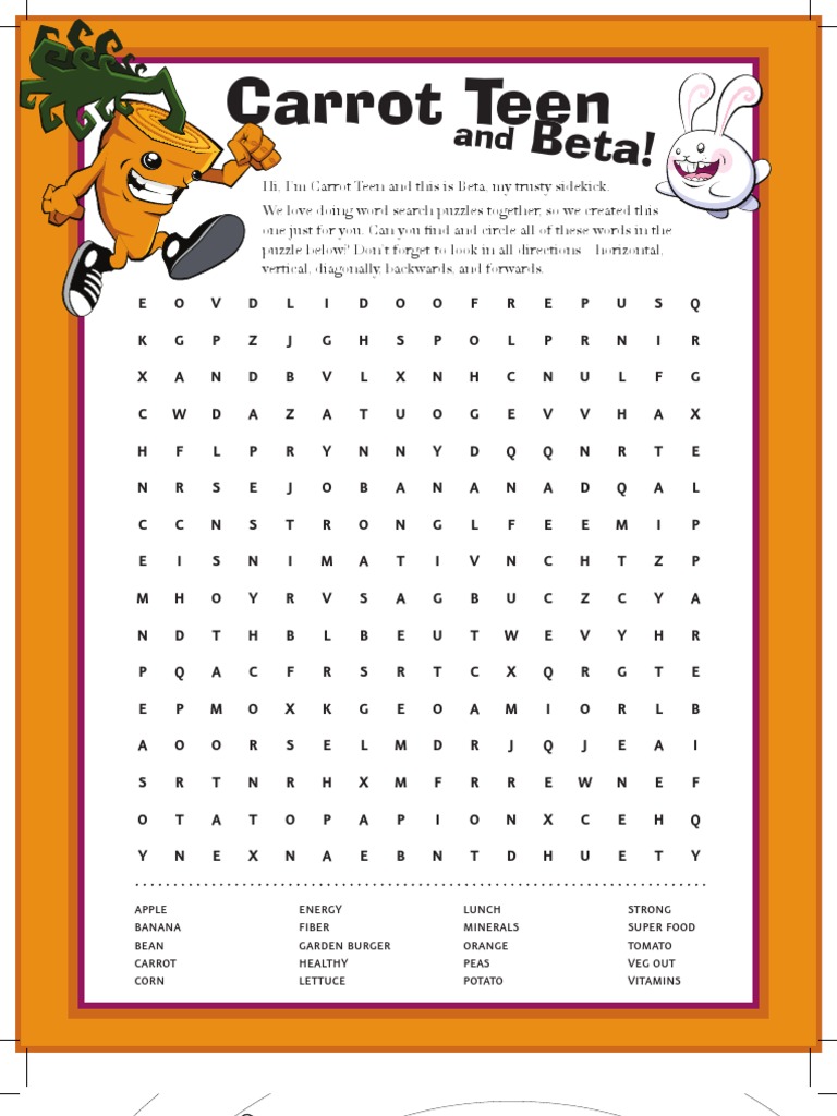Word Search and Colouring Page for Children