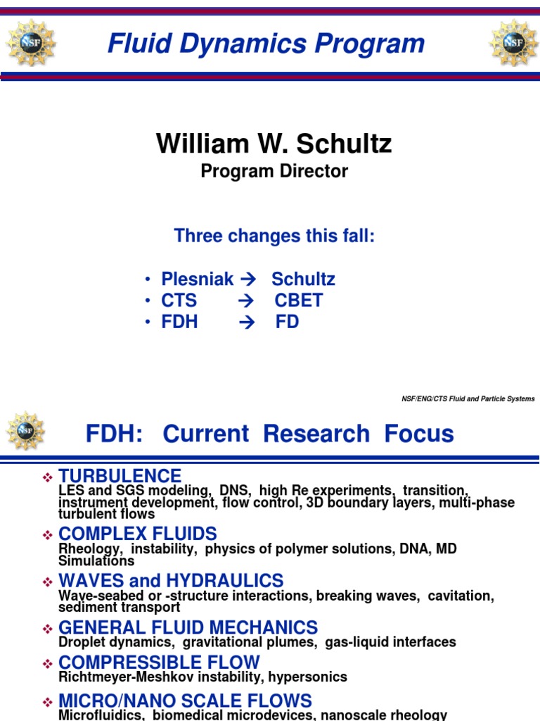 Fluid Dynamics Program: William W. Schultz | PDF