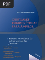 Identidades Trigonométricas para Ángulos