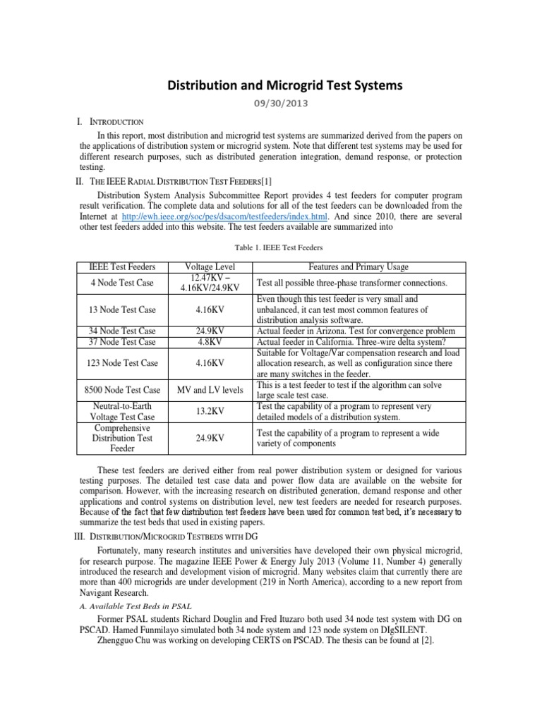 20130930 Microgrid Test System Distributed Generation Physical