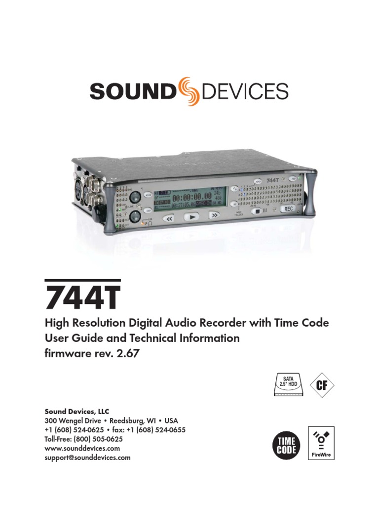 Sound Devices 744T | PDF | Electrical Engineering | Electronics