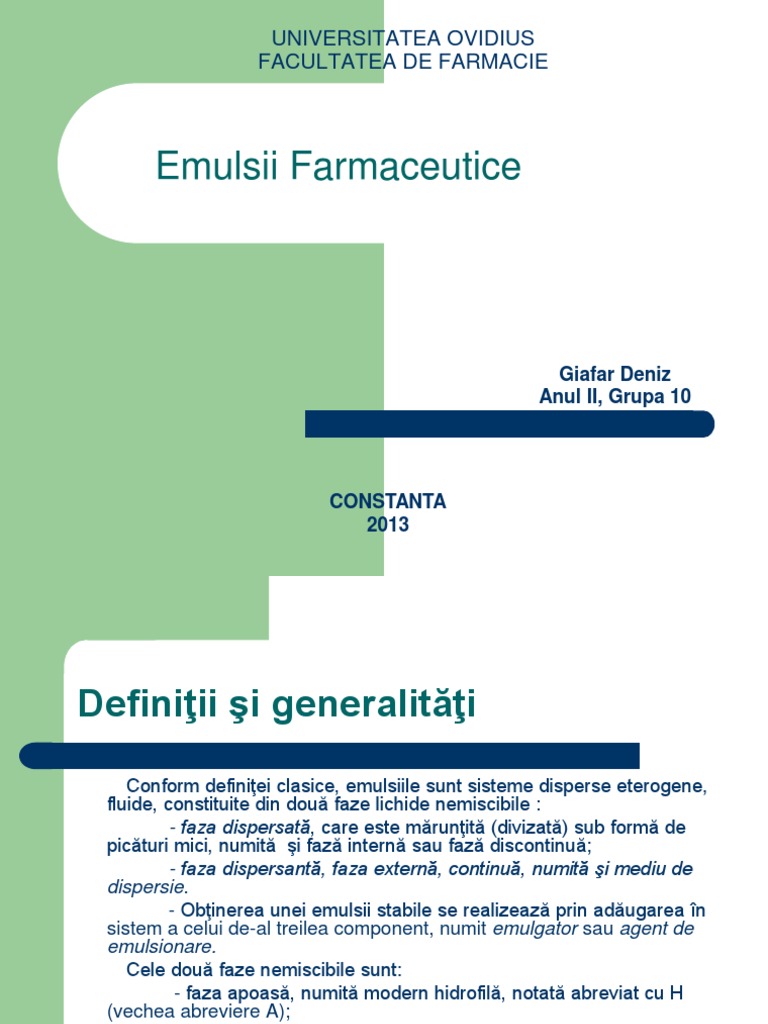 Emulsii Farmaceutice | PDF
