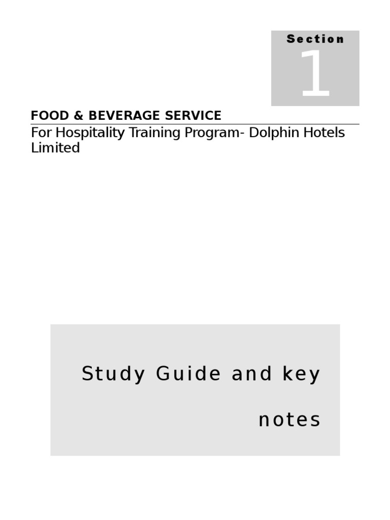 Manual For Food & Beverage Service PDF Tableware Restaurants