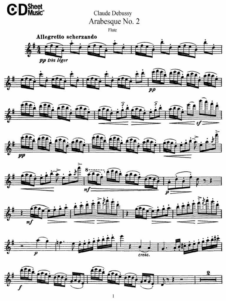 Arabesque No. 2 (Flute) Entertainment (General)