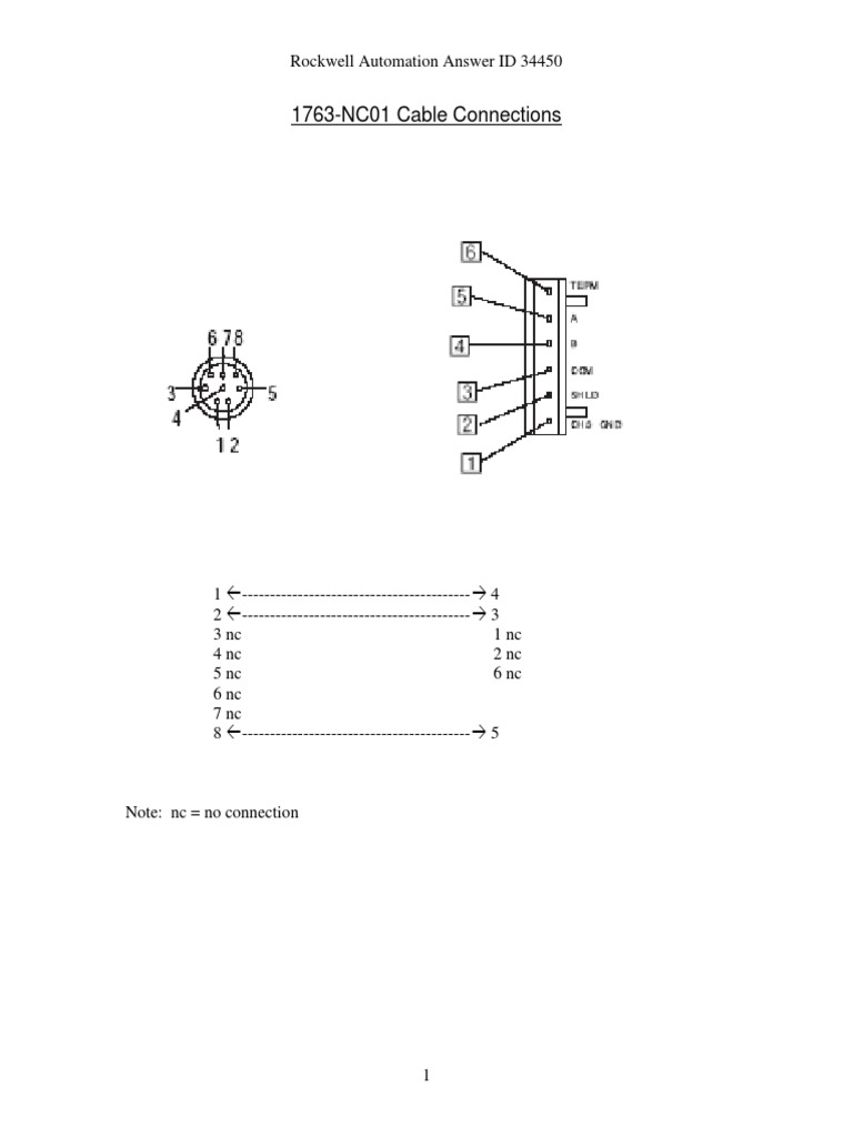 1763-NC01 Cable Connection Guide | PDF | Computers