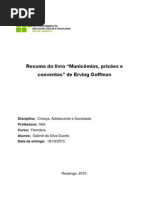 Resumo do Manicómios Goffman