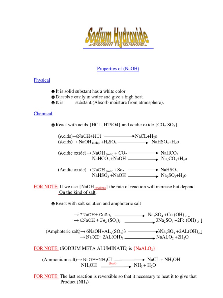 Sodium Hydroxide | PDF | Sodium Hydroxide | Sodium
