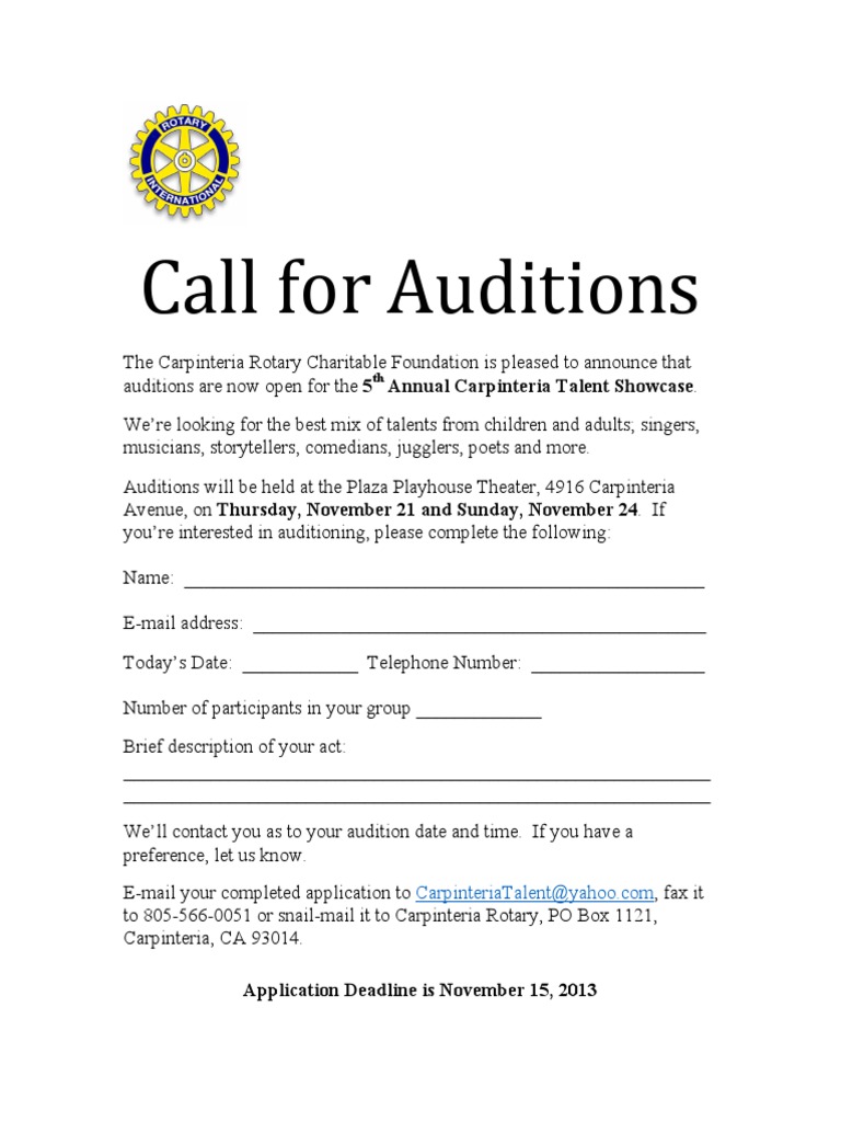 2014 Call For Auditions | PDF | Law