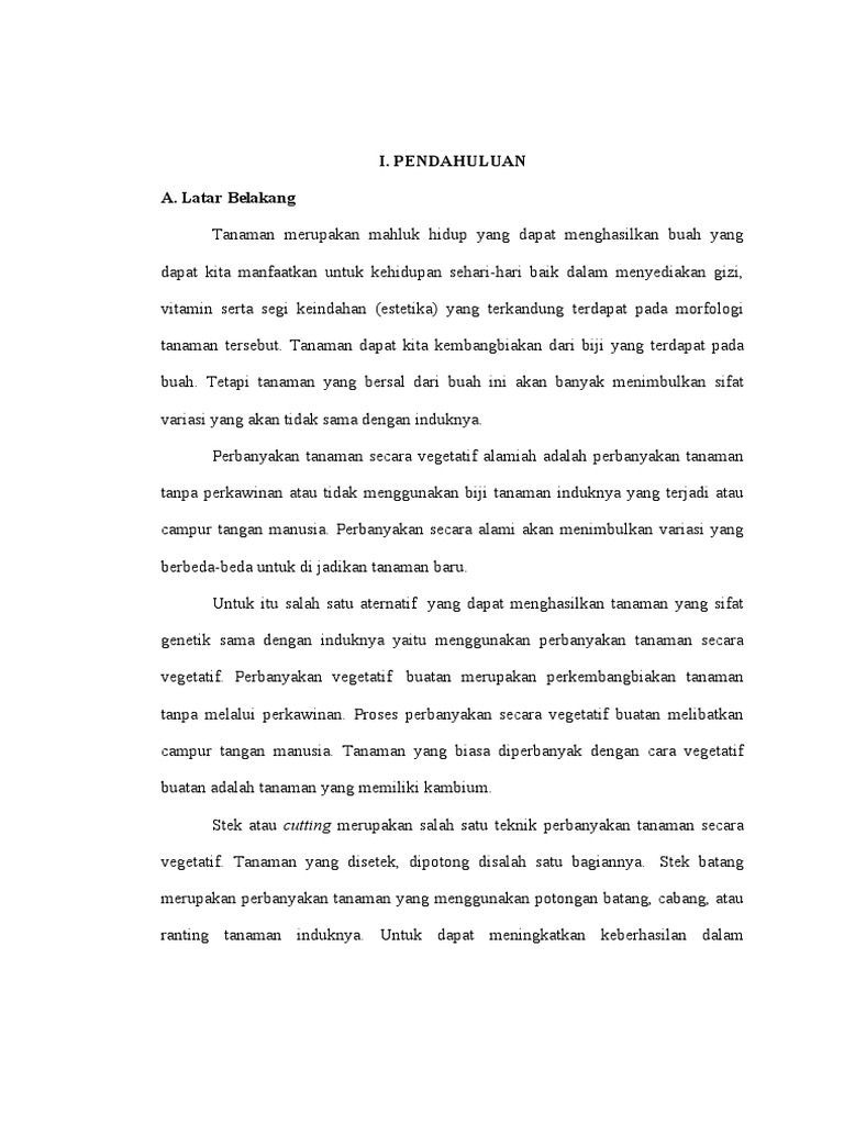 Laporan Praktikum Vegetatif | PDF