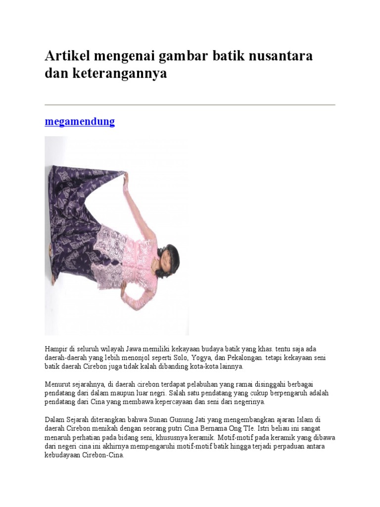 Artikel mengenai gambar batik  nusantara  dan  keterangannya  doc