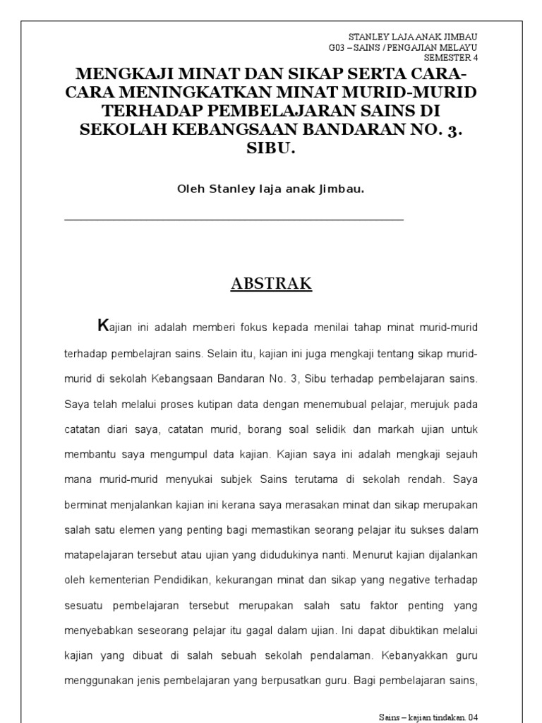 Kajian Tindakan An Sains Pdf