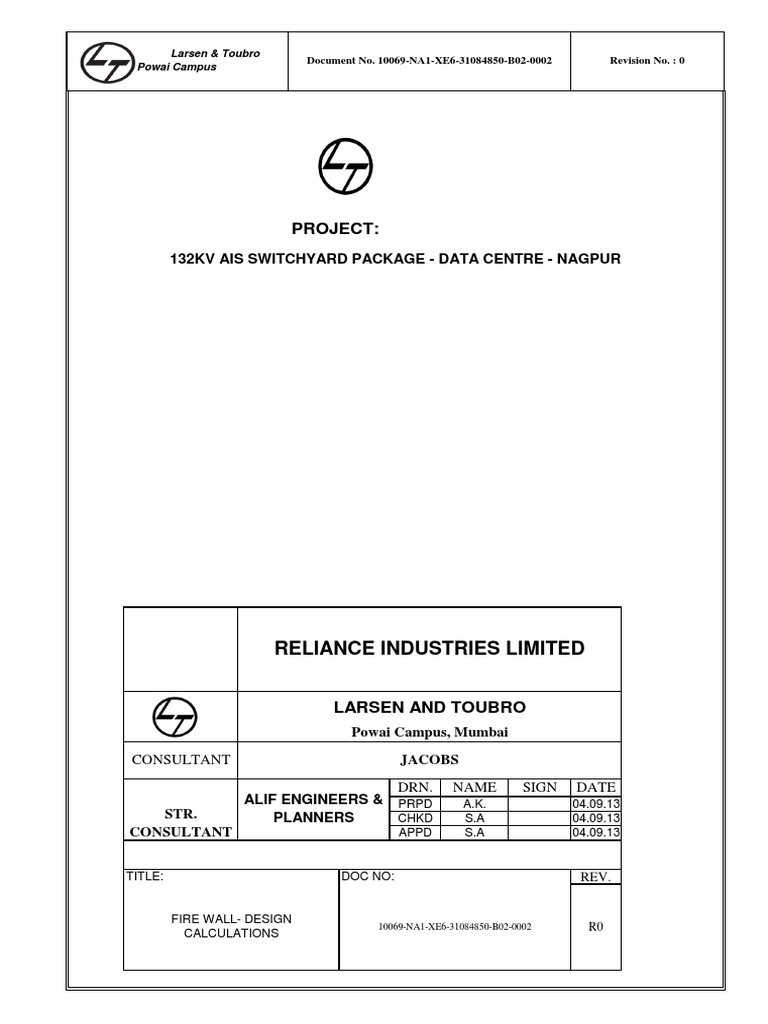 Fire Wall Design | PDF | Civil Engineering | Building Engineering