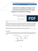 Studies and mechanical tries regarding the cutting process by punching of the package polyurethane-pad-protective paper, components of a medical device (dressing)