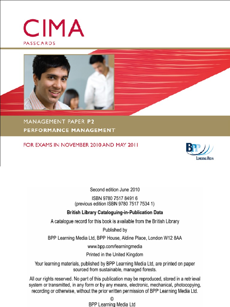 CIMA P2 For 2011 PDF | PDF