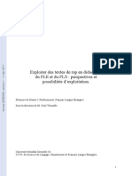 Exploiter Des Textes de Rap en Didactique Du FLE Et Du FLS: Perspectives Et Possibilités D'exploitation