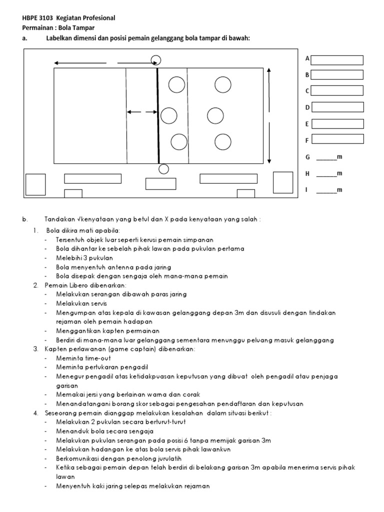 Lembaran Kerja Bola Tampar Pdf