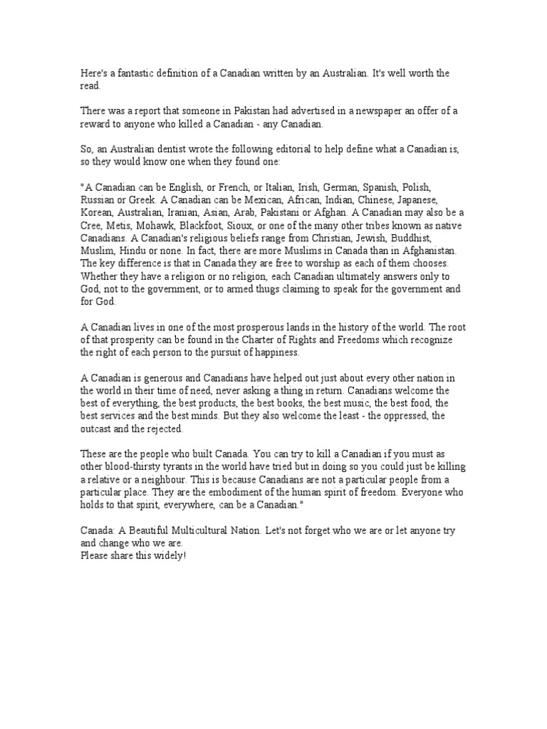 The Canadian - Definition | PDF