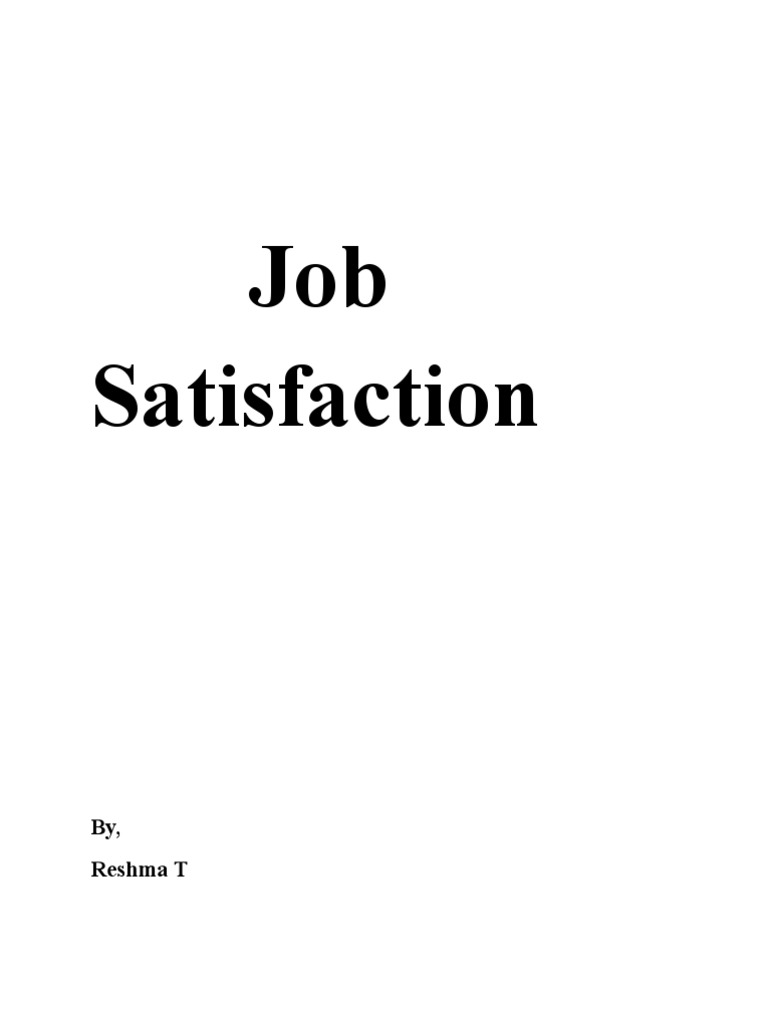 Job Satisfaction | PDF | Job Satisfaction | Extraversion And Introversion