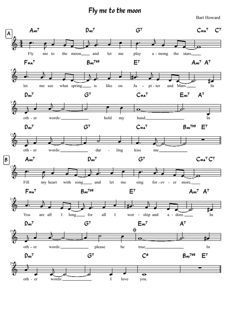 Fly Me To The Moon Instrumental Piano